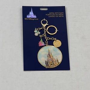 Walt Disney World 50th Anniversary Castle Charms Metal Keychain New Released 💥